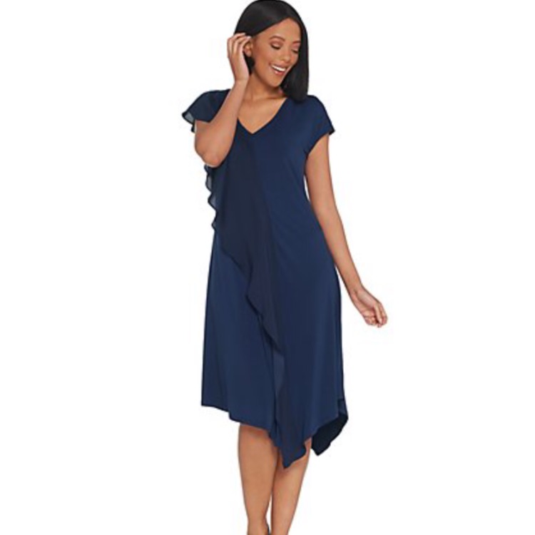 H By Halston Jet Set Mixed Media Dress